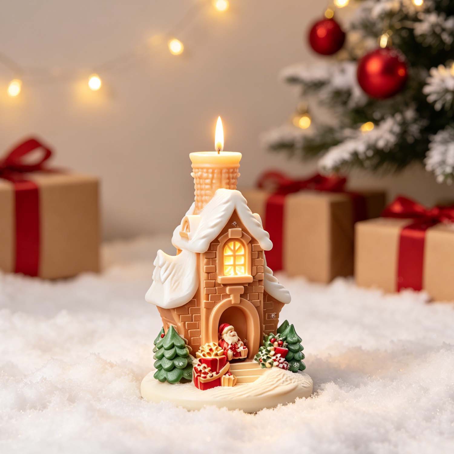 3D Santa Christmas Snow House  - đánh giá và giá Home Fragrance Gingerbread