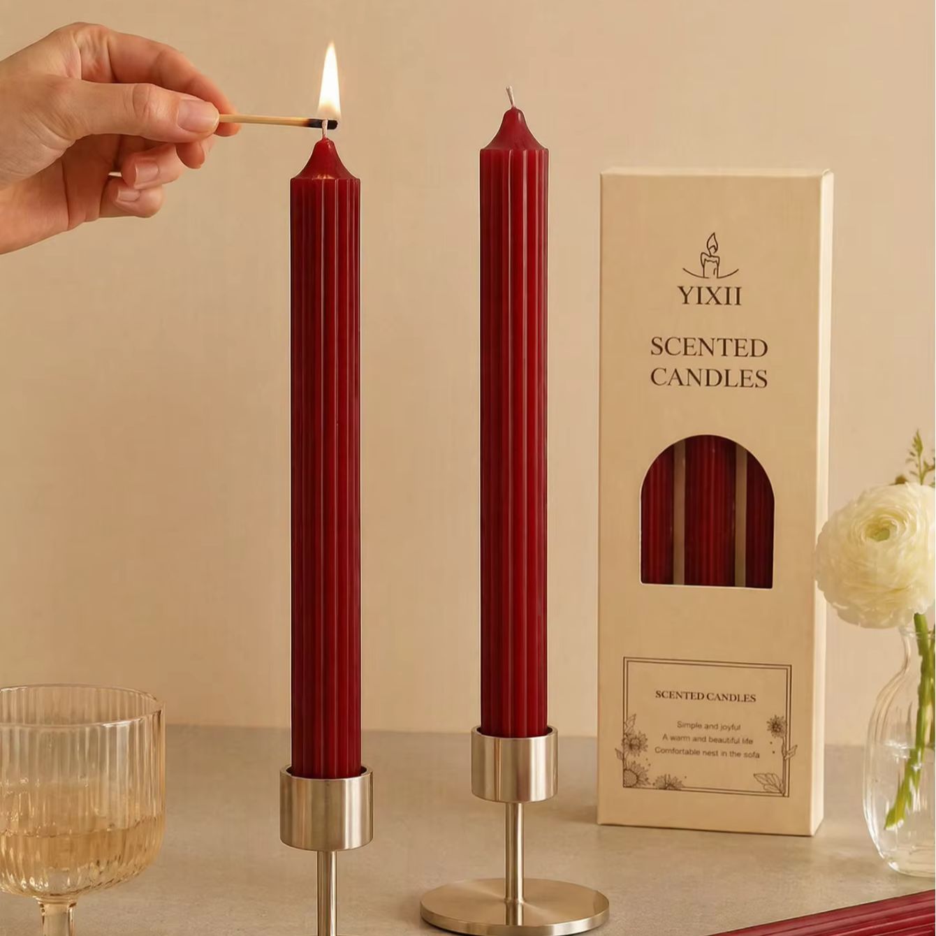 4pcs 25cm Wine Red Aromatherap - đánh giá và giá Home Fragrance No 4