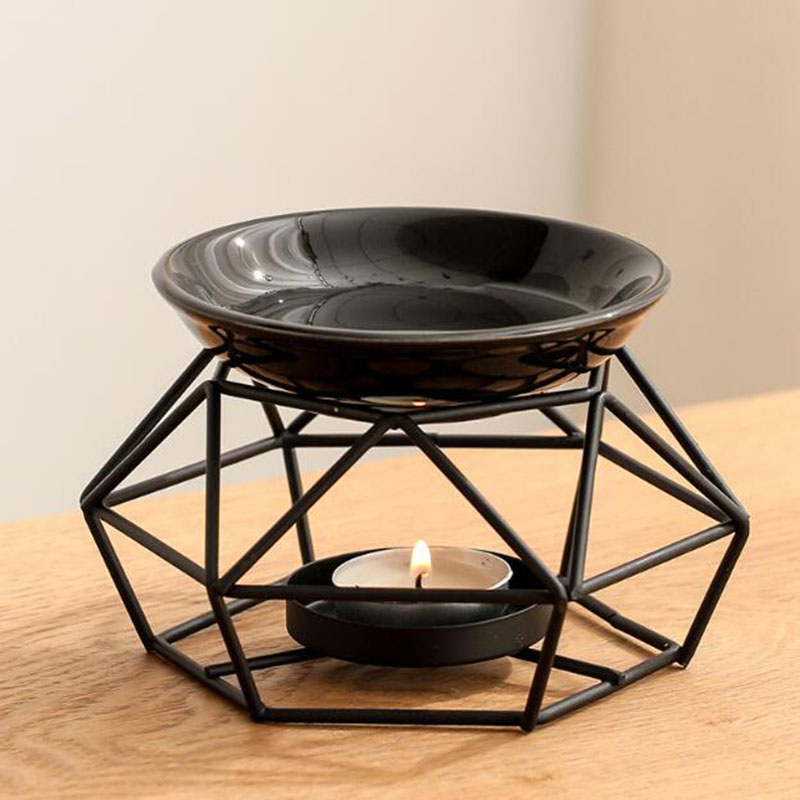 Ceramic Bowl Iron Rack Black C - đánh giá và giá Home Fragrance Oil Burner